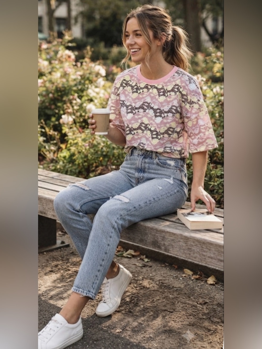 Zara Lace Bell Sleeve Multicolored Crop Top